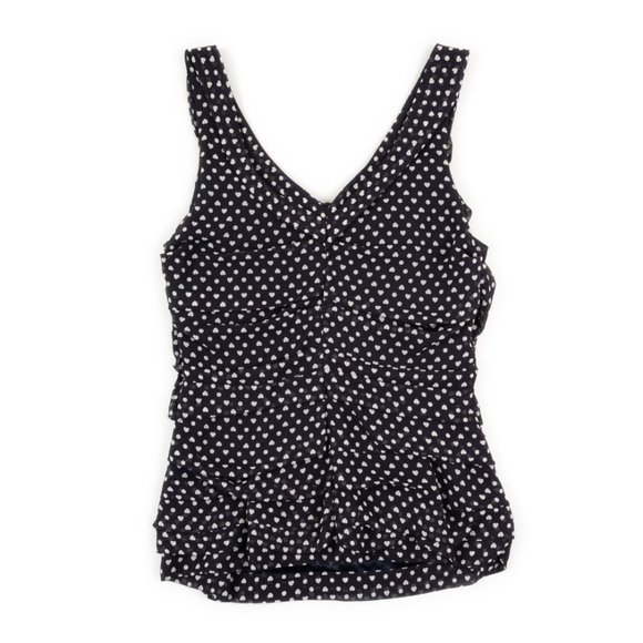 EXPRESS black & white heart print sleeveless top size M - Picture 3 of 6